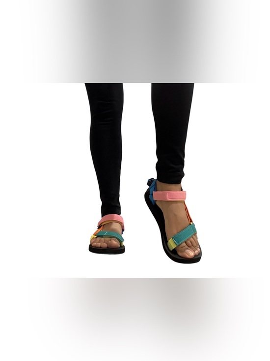 Teva Shoes - Teva Women’s Multicolor Colorblock Strappy Sandals Hook & Loop Adjustable US 7